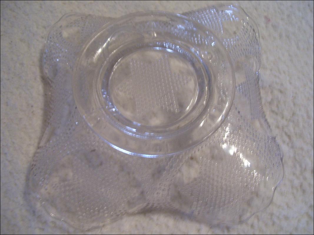 Vintage , Fenton Art Glass , Rare White Beaded Stars Handgrip Plate