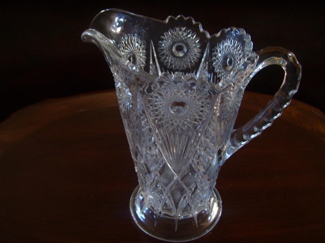 Northwood, American Brilliant Cut Glass , Rare , Nearcut Pitcher