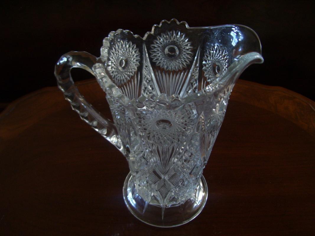 Northwood, American Brilliant Cut Glass , Rare , Nearcut Pitcher