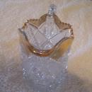 American Brilliant Cut Glass , Nearcut Pitcher with Gold Top