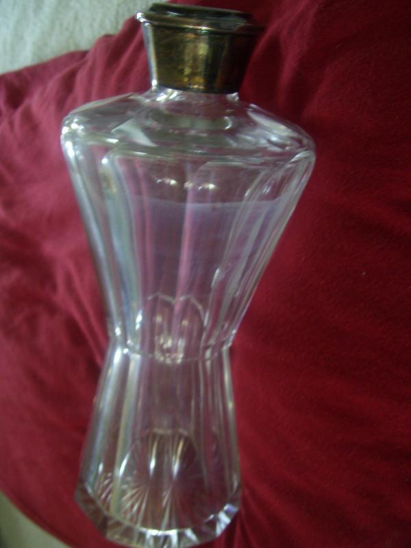 Brilliant Cut Crystal Decanter With Sterling Silver Collar by Malby , Stevens and Curtiss Co. in Wallingford Conn. Decanter is Attributed to Baccarat Crystal in France