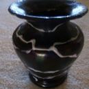 After Loetz , Blown Black and White Swirled Art Nouveau Vase