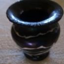 After Loetz , Blown Black and White Swirled Art Nouveau Vase