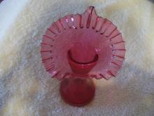 Cranberry Blown Glass- Jack in the Pul Pit Vase
