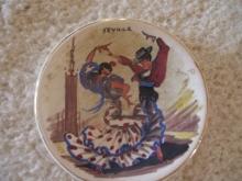 Early Sevilla Hand painted novelty Display Plate by Cameron Clay Products of West Virginia
