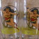 Vintage , From the Line of DC Comics Super Stars set of 2 Wonder Woman glasses