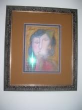 Abstract- Signed Picasso WOMAN-Mixed Media on Paper