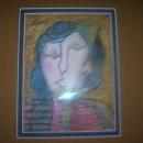 Abstract- Signed Picasso WOMAN-Mixed Media on Paper