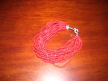 A ladies Multi strand Red Natural Coral Bracelet