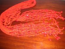 A ladies Multi strand Red Natural Coral Neck Scarf