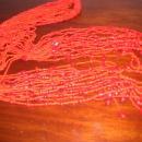 A ladies Multi strand Red Natural Coral Neck Scarf