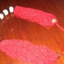 A ladies Multi strand Red Natural Coral and Wood Necklace