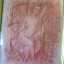 Henri Matisse-Nude Lady-Chair-France-1869-1954- 15 x 11.50 Conte on Paper