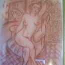 Henri Matisse-Nude Lady-Chair-France-1869-1954- 15 x 11.50 Conte on Paper