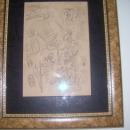 Jackson Pollock-New York-1912-1956-Abstract Expressionism Black pencil drawing-Signed in Blue Pencil