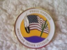 Proud Warrior- American Indian Veteran coin