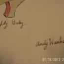 Fine Art Drawing, Mixed Media ,Signed, Andy Warhol ,Shoe Fly Baby