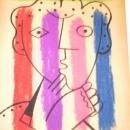 Fine Art Drawing, Mixed Media ,Signed Picasso