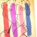 Fine Art Drawing, Mixed Media ,Signed Picasso