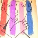 Fine Art Drawing, Mixed Media ,Signed Picasso