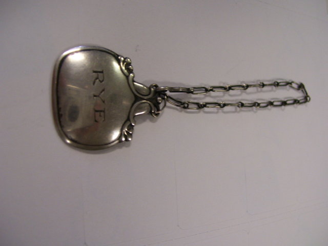A Rare Vintage Signed George Jensen Sterling Silver- Decanter ( RYE ) Emblem
