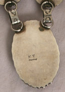 Ladys Matching Necklace and Earring Set- An Authenic Rare-Bisbee Turquoise-Artist signed-Sterling Silver (97 grams) Necklace and Earrings