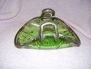 Heisey-Vintage Green Banana Basket with Silver Overlay