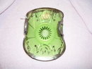 Heisey-Vintage Green Banana Basket with Silver Overlay