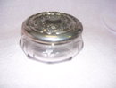 Vintage Heisy Stretched Thumbprint Dresser Box with Silver Lid