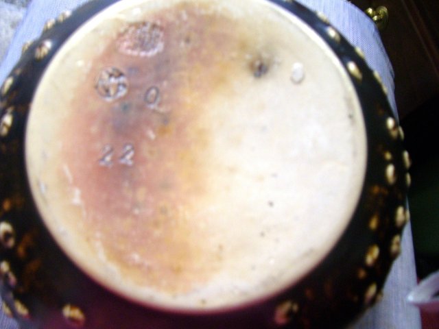 A- W. Germany--Pottery Large 10.75 by 8.50 inch, Tankard Jug ,Signed RMB-Stamped Western Germany