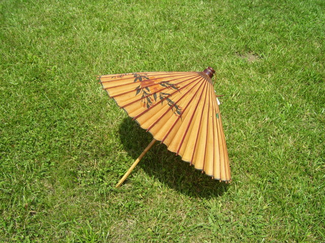 Vintage Chinese Art Decorated Parosol