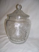A Large Vintage early american pattern glass- Mothers Cookie Jar