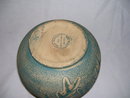 A Large Blue and Beige Acorn Leaf Decorated Pot by Red Wing Union Stoneware