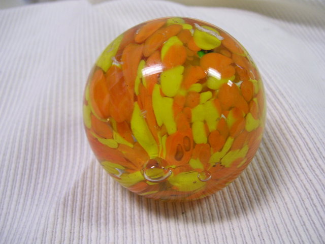 Orange and Yellow paper weight