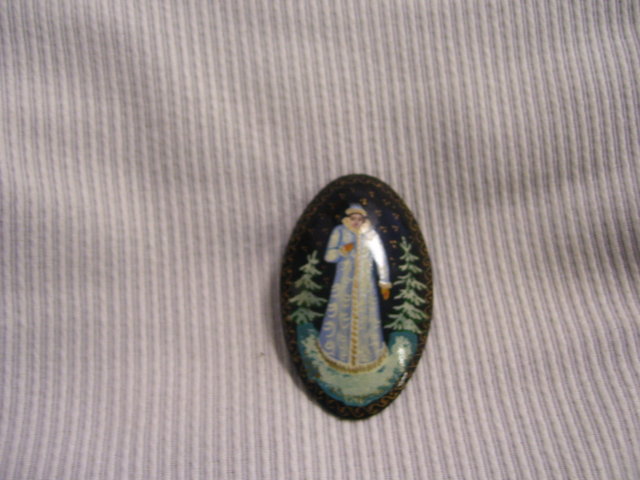 Russian Miniture Art Signed Broach