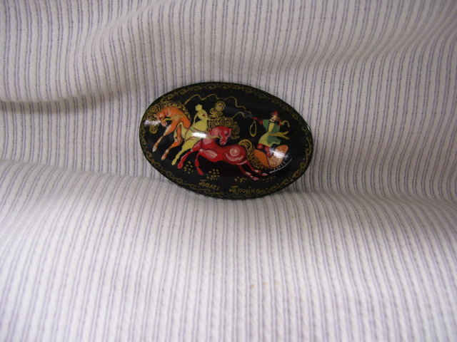 Russian Signed Miniature Art Broach