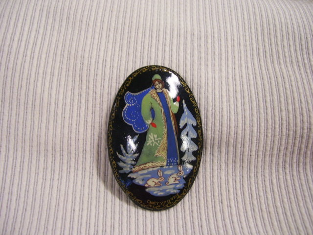 Russian Miniature Signed Art Broach