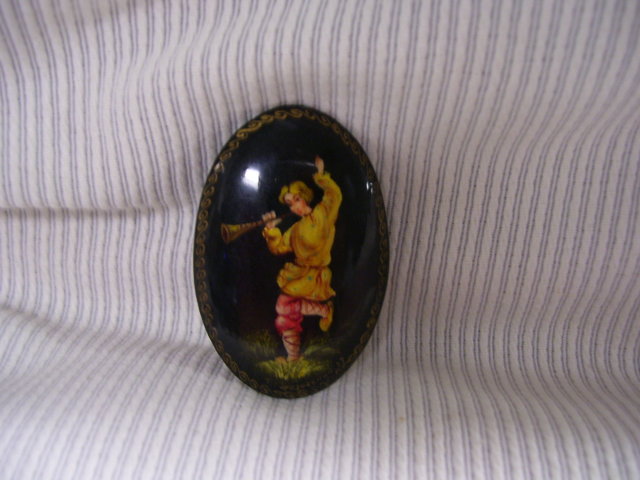 Russian Artist Signed Miniature Art Broach