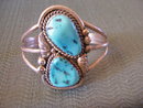 BisbeeTuquoise Cuff Bracelet -Double Stone Silver Design