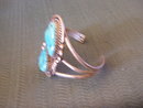 BisbeeTuquoise Cuff Bracelet -Double Stone Silver Design
