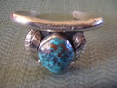 BisbeeTuquoise Cuff Bracelet -Double Leaf Silver Design