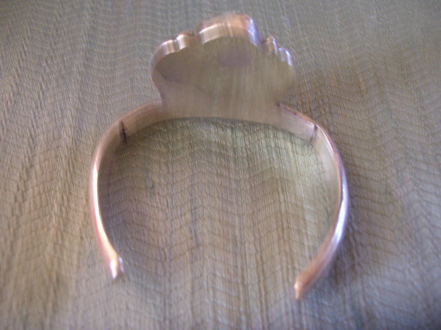 BisbeeTuquoise Cuff Bracelet -Double Leaf Silver Design