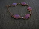 Opal Bracelet- (5) Vintage Channel Set -Firey Pink and Blue Stones
