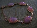 Opal Bracelet- (5) Vintage Channel Set -Firey Pink and Blue Stones