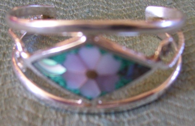 Mother of Pearl/Silver Childs Cuff Bracelet