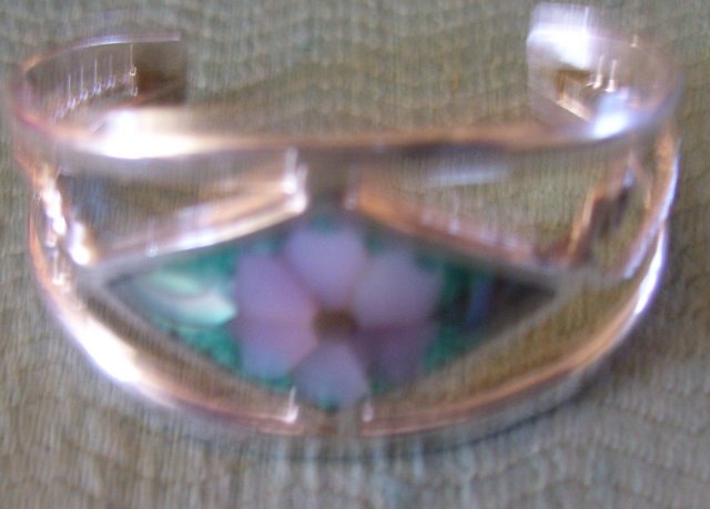 Mother of Pearl/Silver Childs Cuff Bracelet