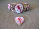 Hopi Indian Mother of Pearl Matching Cuff Bracelet and Pendant