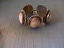 Bone Carved (5) Larged Chanel Set Bracelet Set in Silver