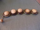 Bone Carved (5) Larged Chanel Set Bracelet Set in Silver