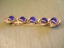 Lapis Lazuli (7) Large Dark Blue Stones Chanel Set Bracelet Set in Silver
